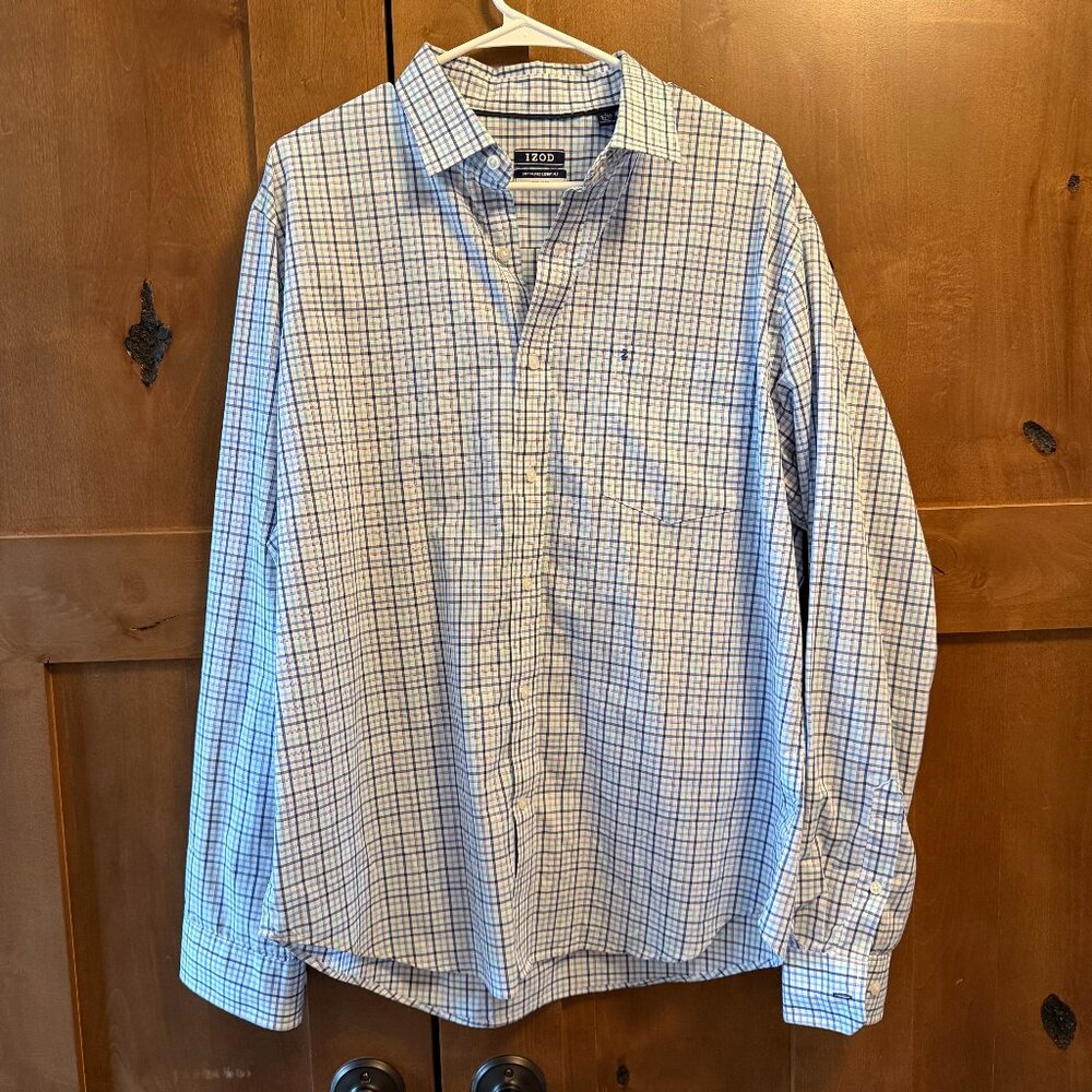 Izon Soft-wash Regular Fit Longsleeve Button-Down Dress Shirt Mens L 16.5 34/35